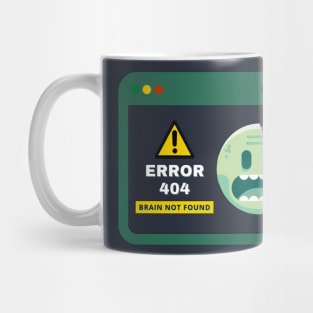 Error 404: Brain Not Found | Geeky Zombie Tech Shirt Mug